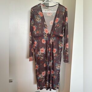 Floral mesh cover up